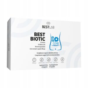 BESTBIOTIC PROBIOTYK BESTLAB na jelita 30 kapsułek BEST LAB Vegan +poradnik