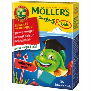 Żelki Möller's Omega-3 malinowe 36 szt. dla dzieci