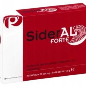 SiderAL Forte Żelazo sukrosomalne, Witamina C, bezglutenowe 20 kapsułek
