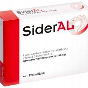 SiderAL 20 kaps. z witaminą C, B12 i żelazem 20 kapsułek