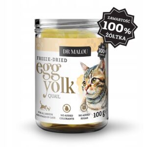 Przysmak dla psa i kota Dr Malou, liofilizowane żółtko przepiórcze 100 g