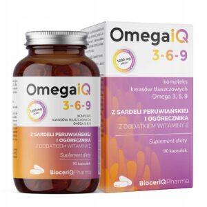 BioceriQ OmegaiQ 3-6-9 olej rybi z ogórecznikiem EPA DHA 90 kapsułek