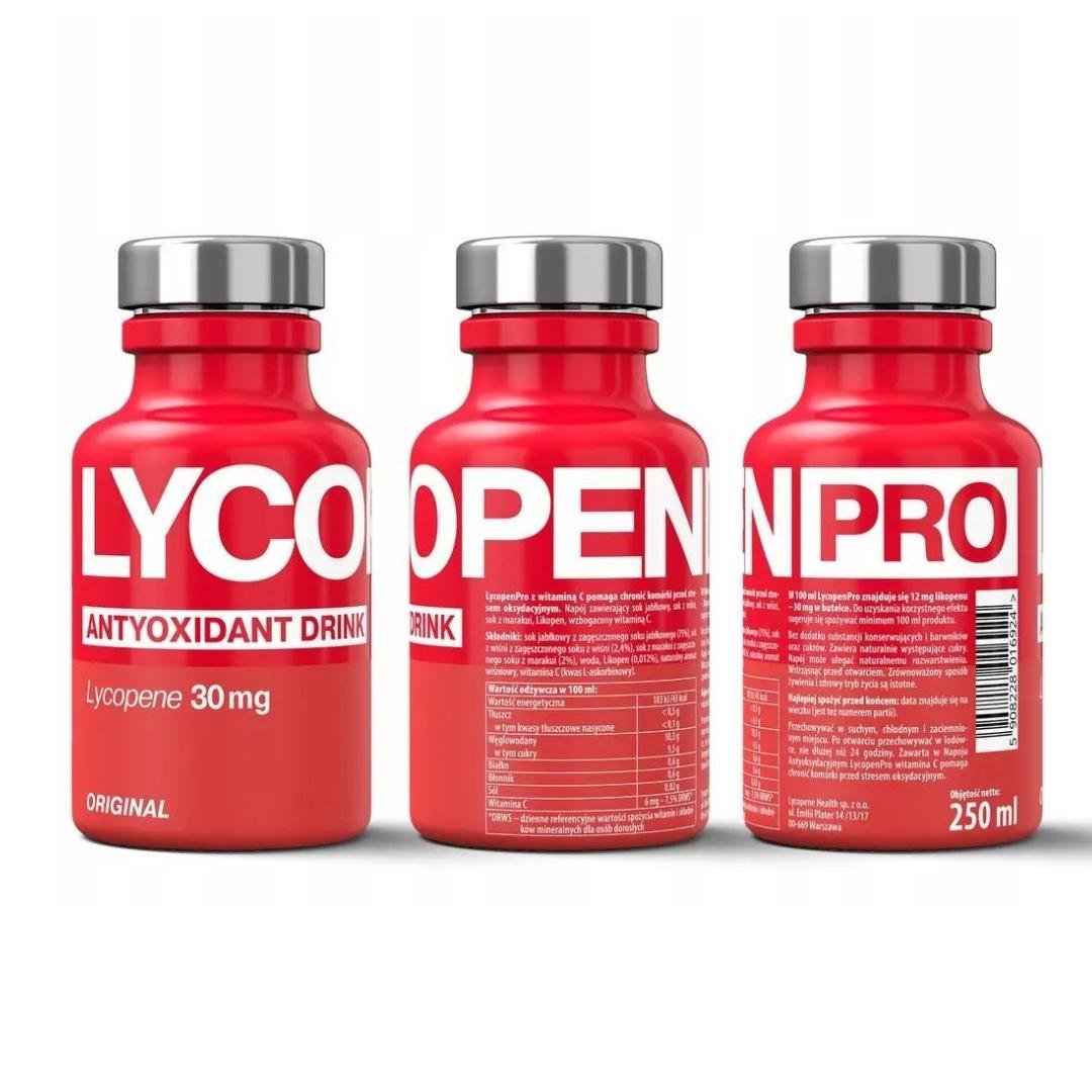 Trzy butelki LycopenPRO Original, Smooth i Sharp